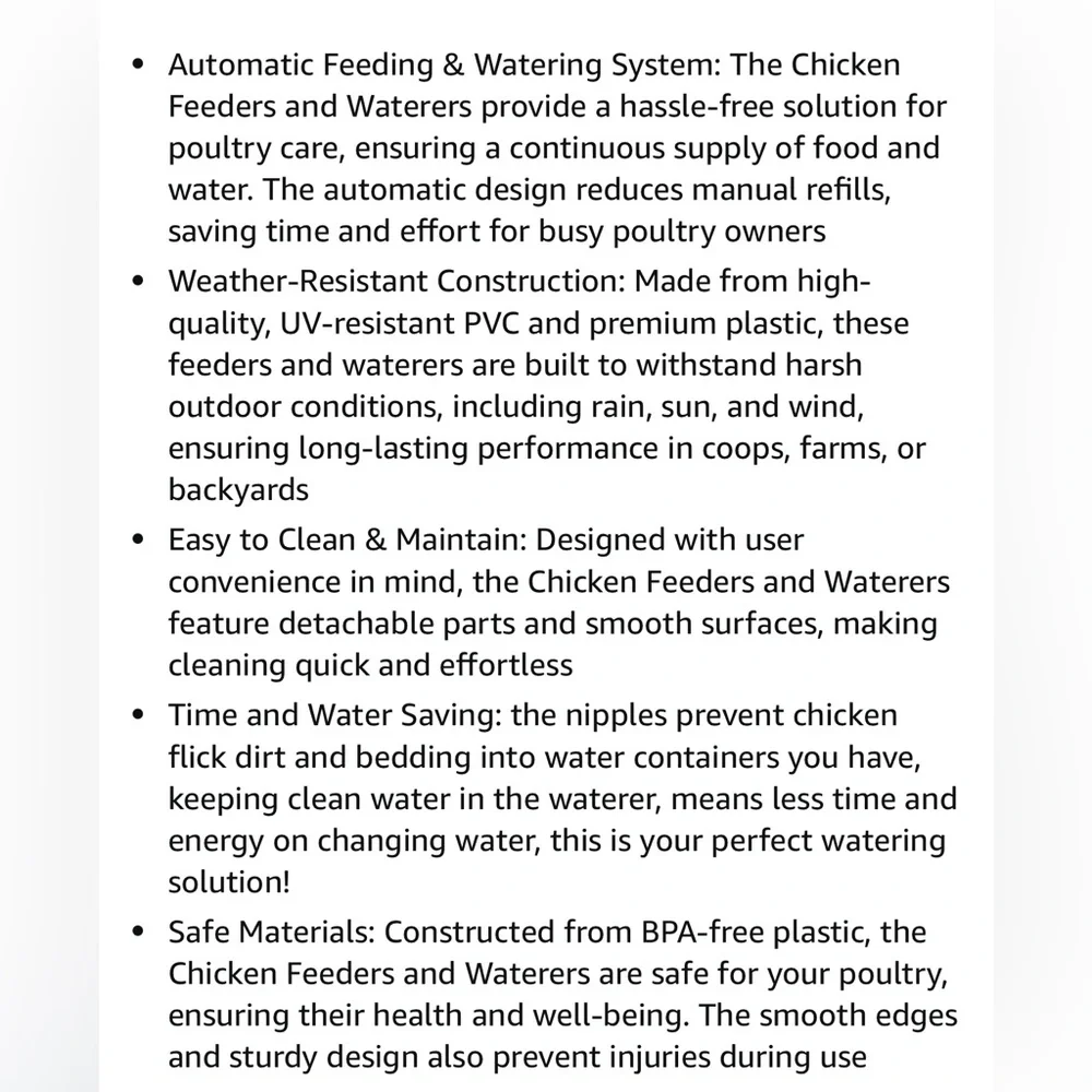 Chicken Poultry Feeder Waterer Chicken Supplies